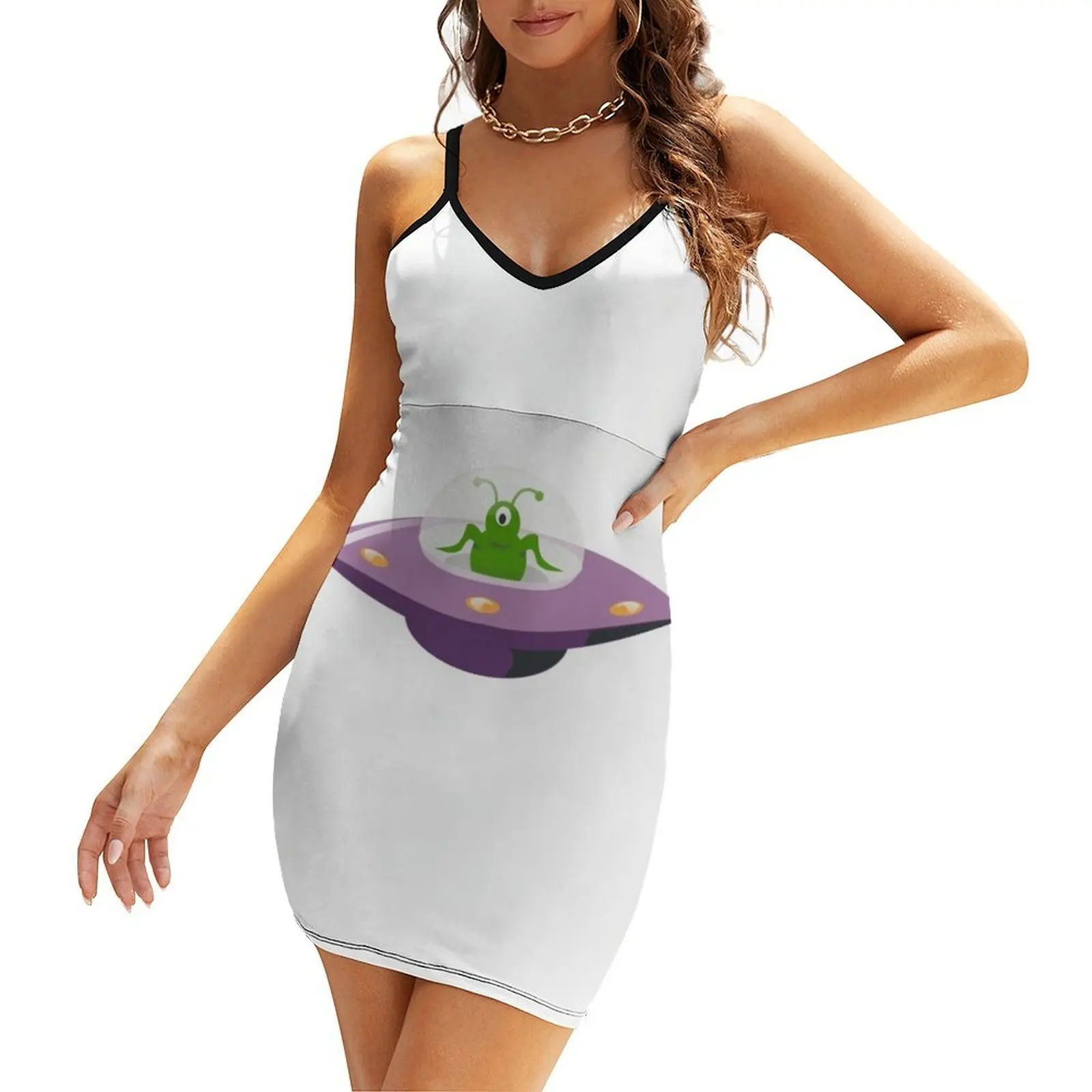 

GREEN ALLIEN Sling Dress cute dress Dress woman chic and elegant woman luxury woman party
