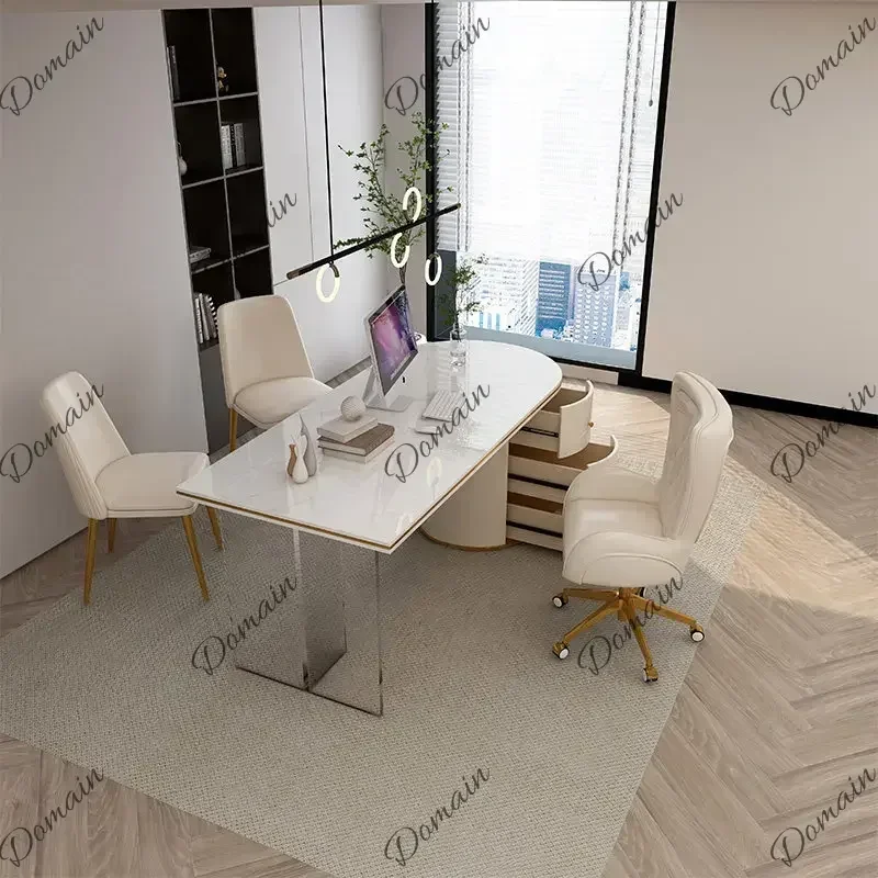 46X M Luxury Modern Reception Table Cream Style Beauty Medical Beauty Consultation Office Boss Tables Office Desks And Workstati