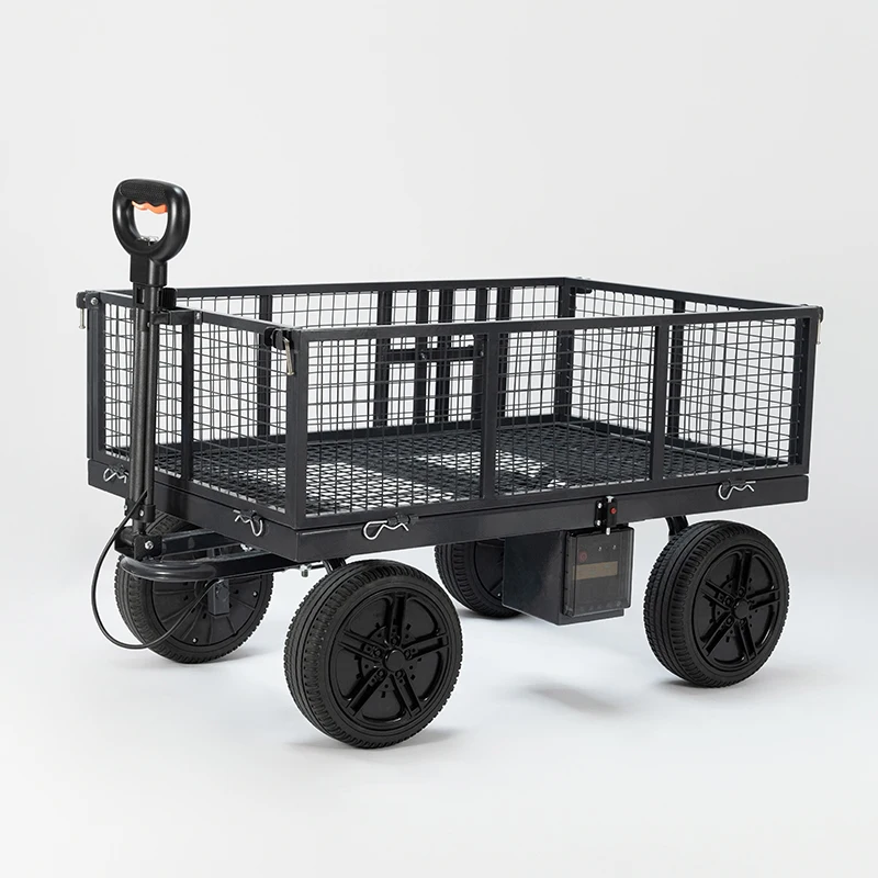 Compact Multifunctional Outdoor Furniture Stainless Steel Foldable Camping Cart with Sunshade & Picnic Table  Supported