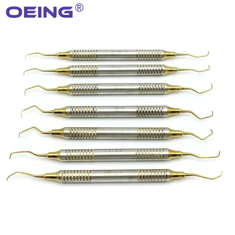 7Pcs/Set Dental Curettes Perio Scalers Gracey Curette Curettes Bone Tooth Scaler Cleaning Periodontal Oral Care Teeth Whitening