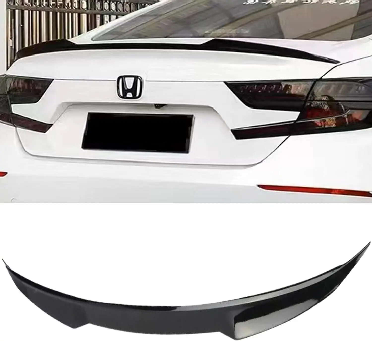 

For 2018-2022 Honda Accord GLOSS BLACK PAINTED JDM Rear Trunk Spoiler Wing Lip Car Accessories