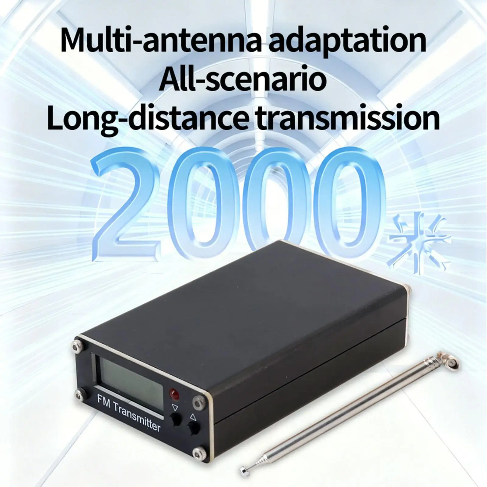 76-108mhz Stereo FM Frequency Modulation Emitter Compact Digital Display Transmitting Device for Portable Radio