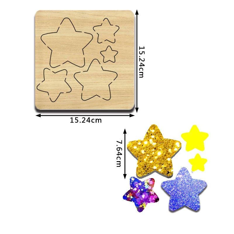 Diy nóż cięcie drewna w kształcie gwiazdy i cukierków, z motylem do krojenia z włókniny i maszynami