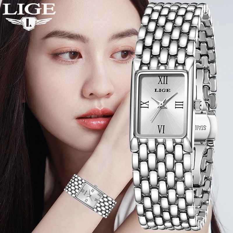 

LIGE женские часы легкие элитные брендовые деловые золотые часы из нержавеющей стали женские модные кварцевые наручные часы женские часы reloj