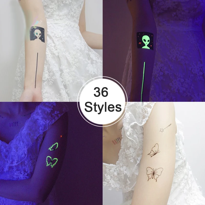 Luminous Tattoo Sticker Element Light Festival Temporary Shine Waterproof Cool