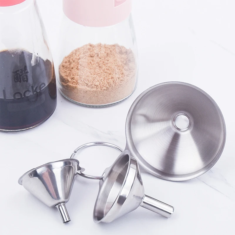 ⭐ Stainless Steel Kitchen Funnels Set Food Grade Metal Funnels For Filling Bottles Small Funnels For Essential Oil Spices