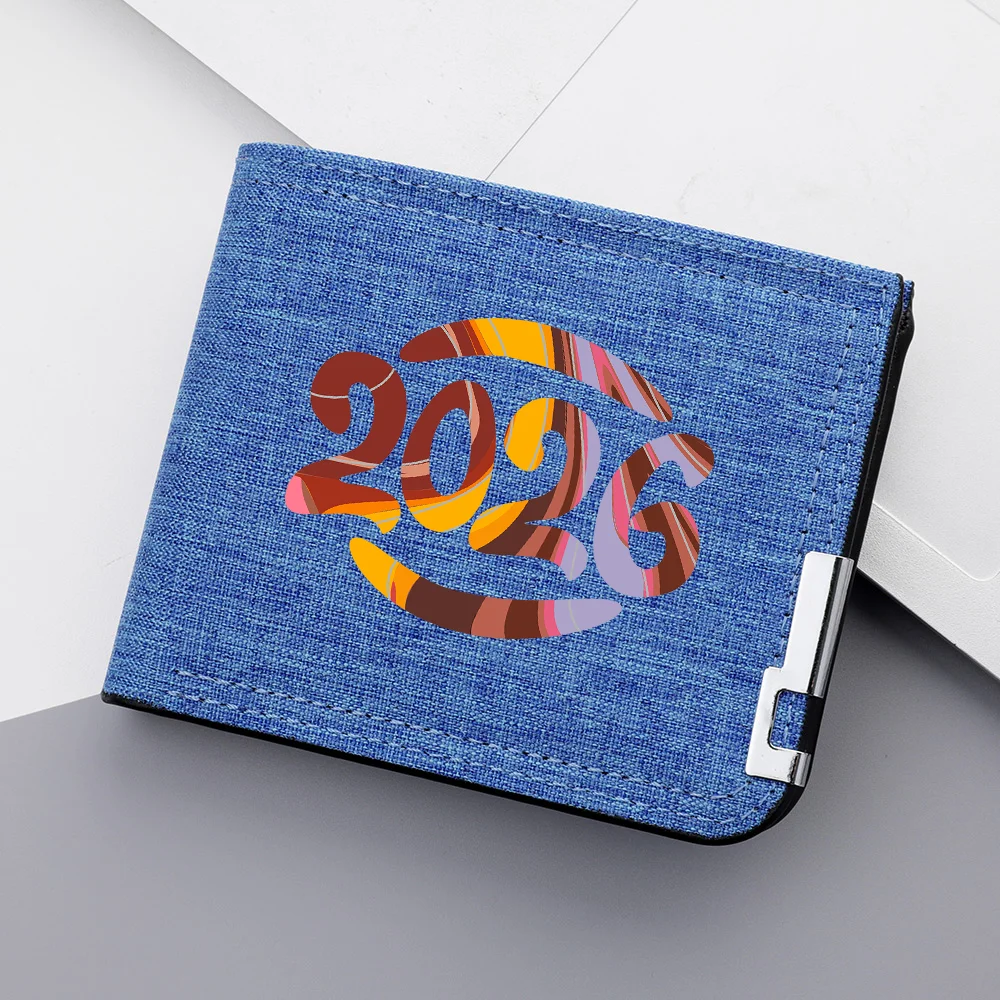 Cute Cartoon Personalized Digital 2026 Pattern Card Pack Small Money Bag Metal Frame Design Casual and Fashionable Men's Wallet