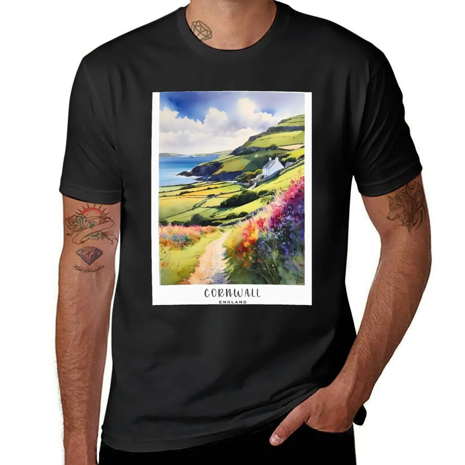 CORNWALL : /England : Outdoor Adventures: Hiking, Surfing, and More in Cornwall T-Shirt sports fans blacks mens t shirts