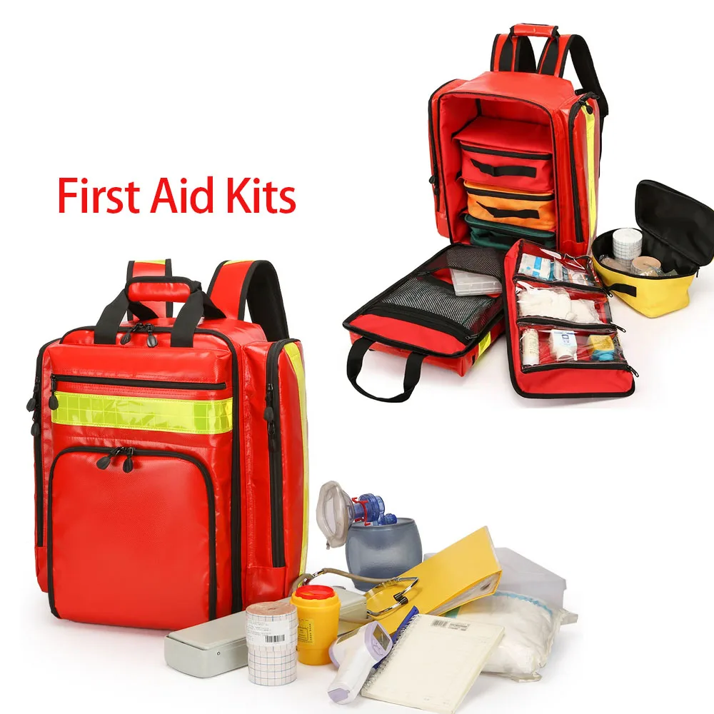 Large Capacity Outdoor First Aid Bag Waterproof and Sturdy Nylon PVC Emergency Escape Bag Medical Emergency Backpack