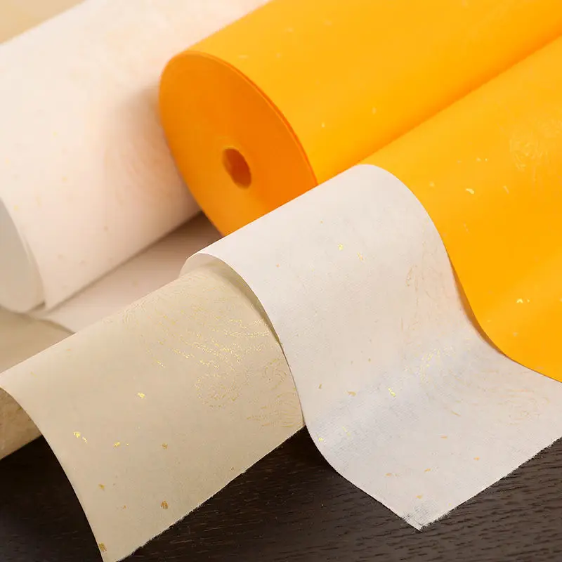 Antique Long Scroll Rice Paper Chinese Style Brush Calligraphy Practice Half Ripe Rice Paper Vintage Creative Couplet Rice Paper