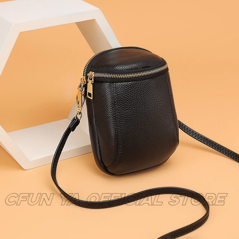 CFUN YA New Red Mini Bag For Women Real Leather Phone Key Purse Female Shoulder Crossbody Bags Necessaire 미니가방 Bolsas Para Mujer