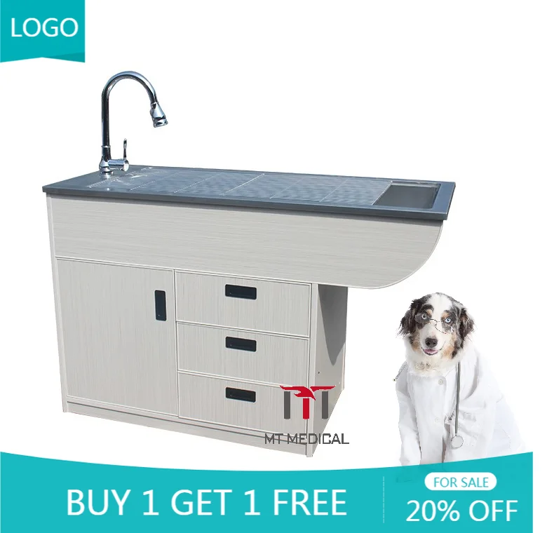 Stainless Steel Veterinary Dental Preparation Operating Table Pet Surgical Exam Table for Dog Cat Vet Clinic