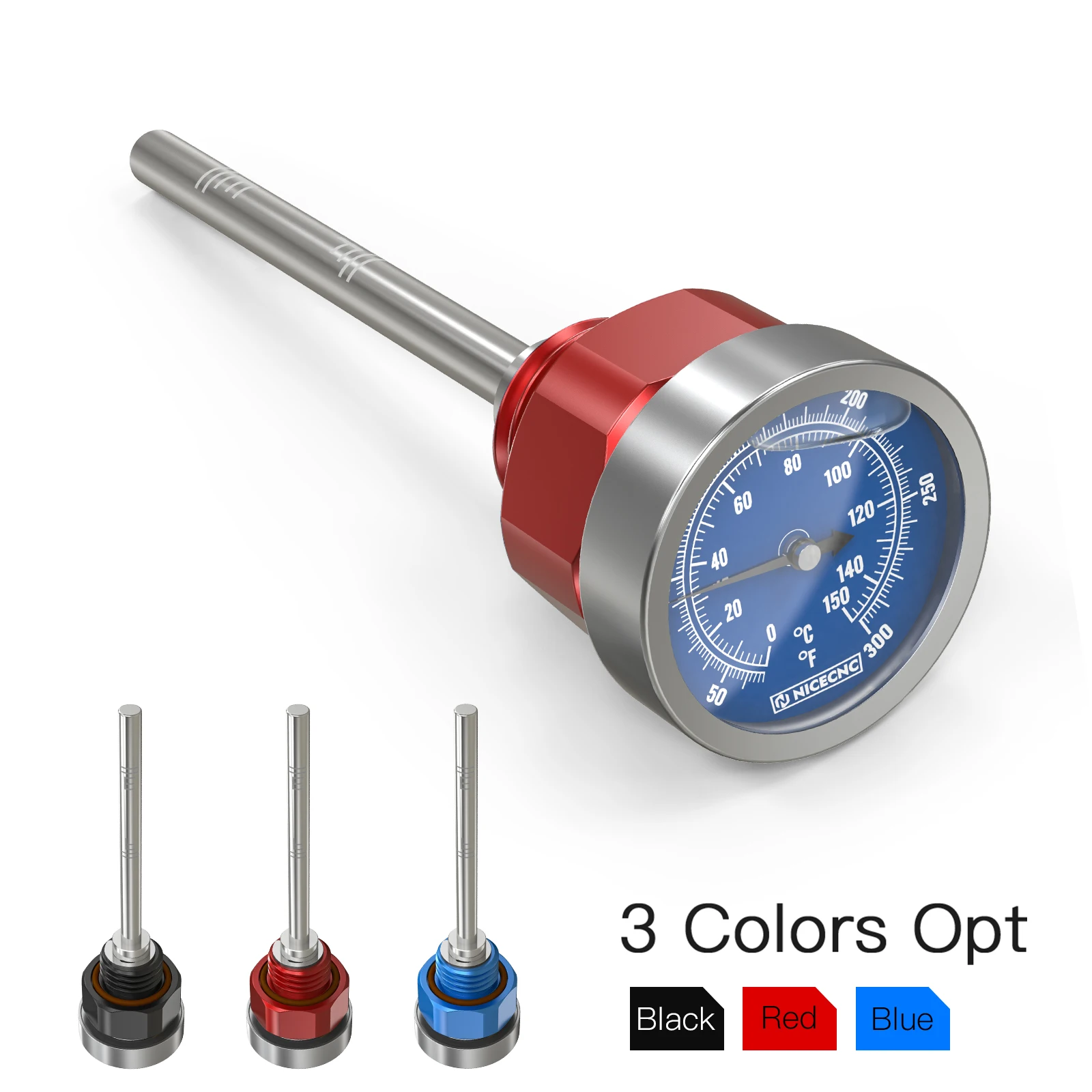 

NICECNC Oil Dipstick w/ Temperature Gauge Aluminum For Yamaha Raptor 700 700R 660R 2006-2024 YFZ450 2004-2013 5LP-21761-01-00