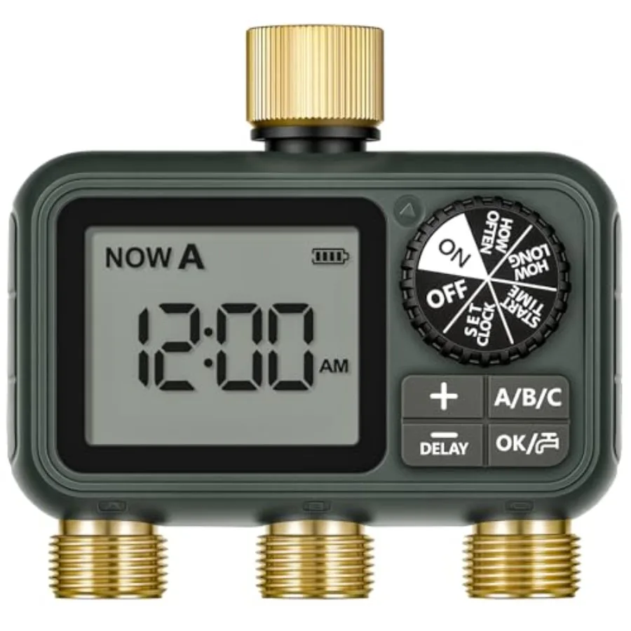 

Латунный программируемый таймер для полива с поворотным механизмом, для садового шланга, автоматический/ручной/с задержкой при дожде, цифровая система орошения, комплект