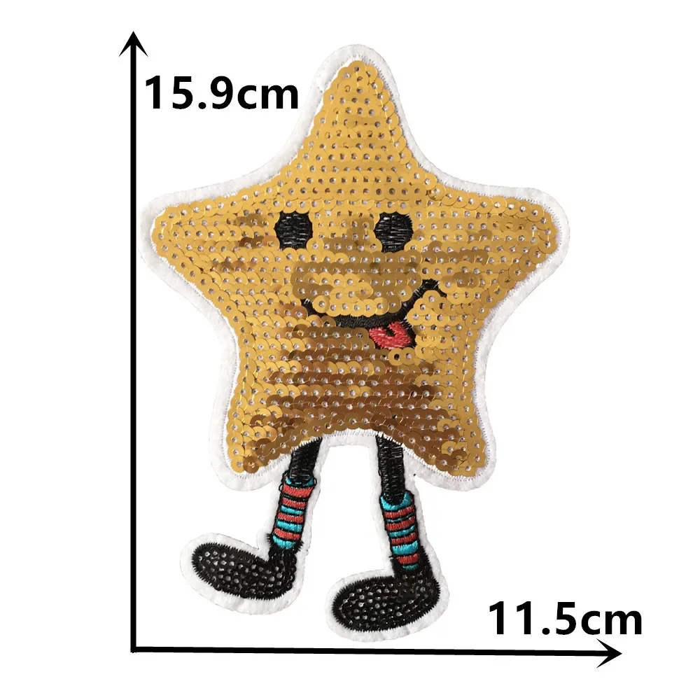 Cartoon hot melt adhesive star pattern embroidery cloth patch decorative clothing patch