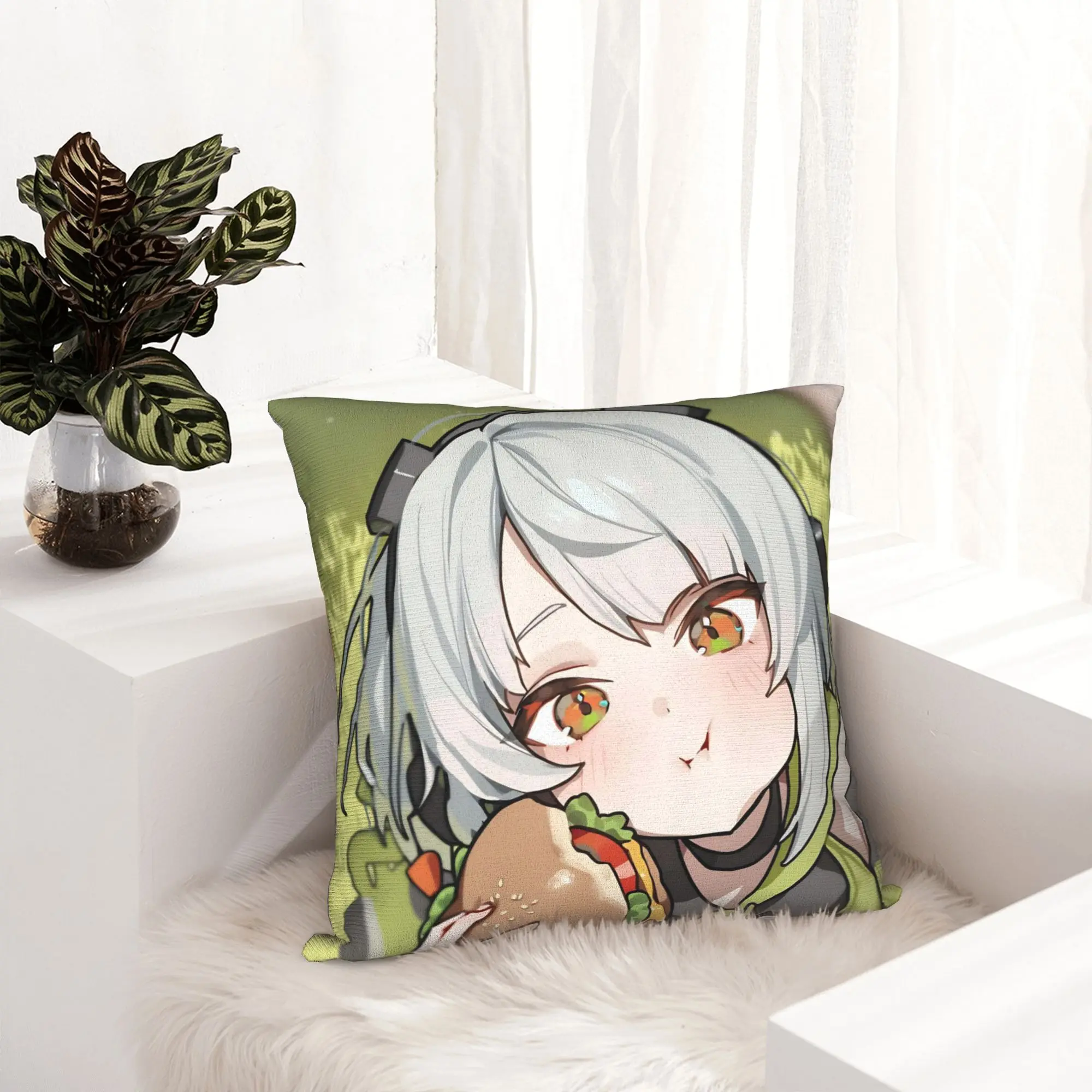 Anby Zenless Zone Zero Cute  Pillowcase Double-sided Printing Cushion Cover Decor  Pillow Case Cover Home Drop Shipping 45*45cm