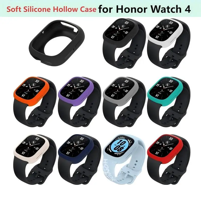New Soft Silicone Hollow Case for Honor Watch 4 Smart Watch Strap Soft Protective Bumper Protector for Honor Watch4  Accessories