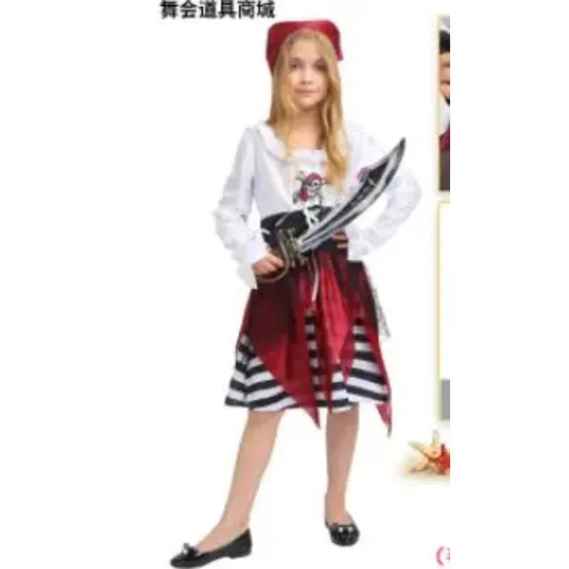 Kids Carnival Costumes Pirate Boys girls Jack Sparrow Cosplay Children Costume Caribbean Fancy Dress Party Ball Shows Costumes G