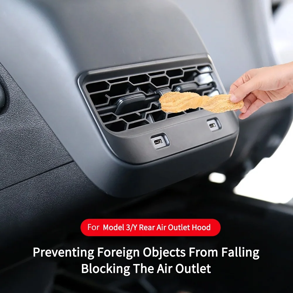 For Tesla Model Y 3 RearAir Outlet Cover Seat Air Outlet Protective Cover Anti Blocking Interior Modification Accessories
