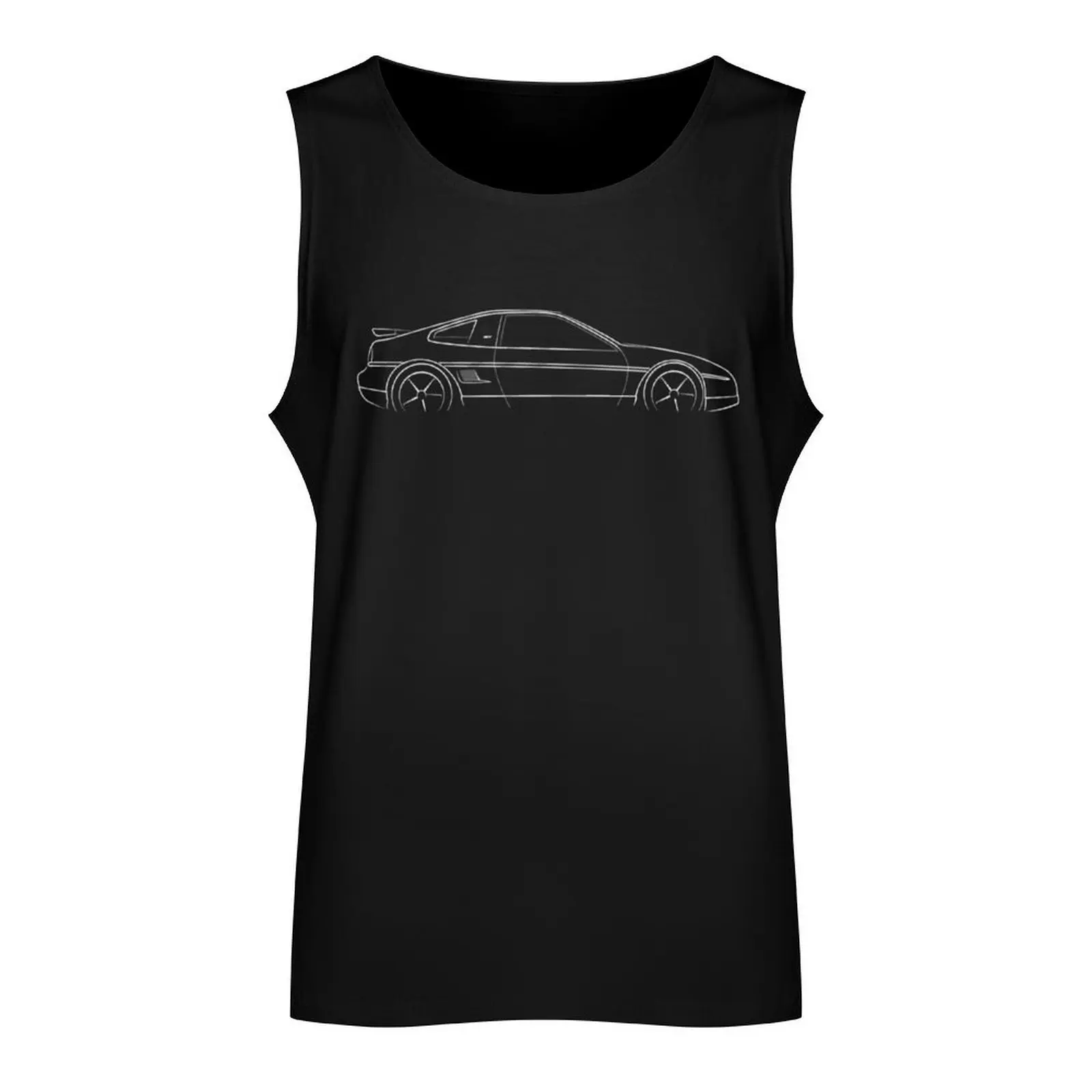 Pontiac Fiero GT - profile stencil, white Tank Top summer clothes Top summer tops Men's sports t-shirt