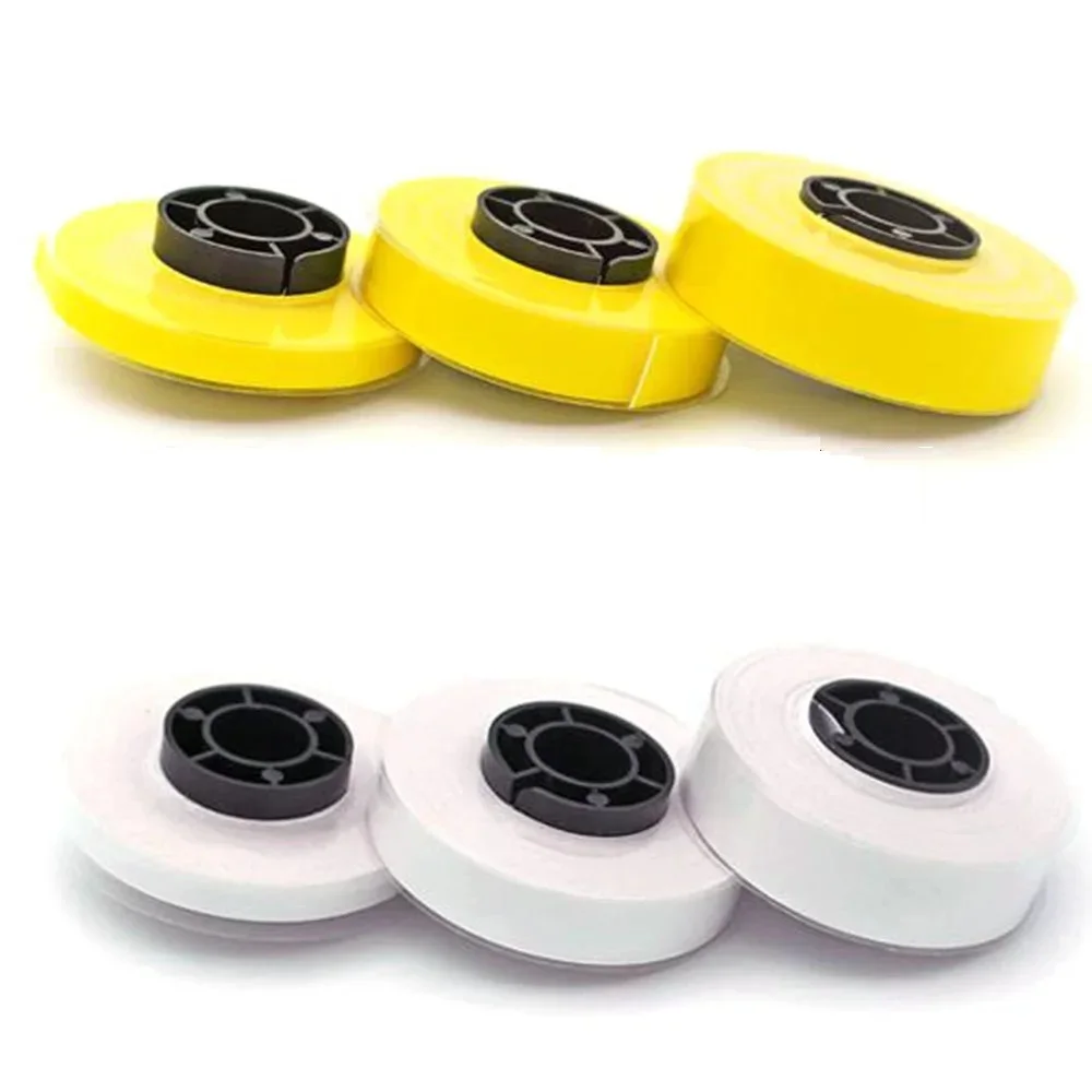 10PCS Label Maker Tape 5mm 9mm 12mm White Yellow Sticker Core For MAX Typewriter Wire Tube Marking Machine LM-380E, LM-390A/PC