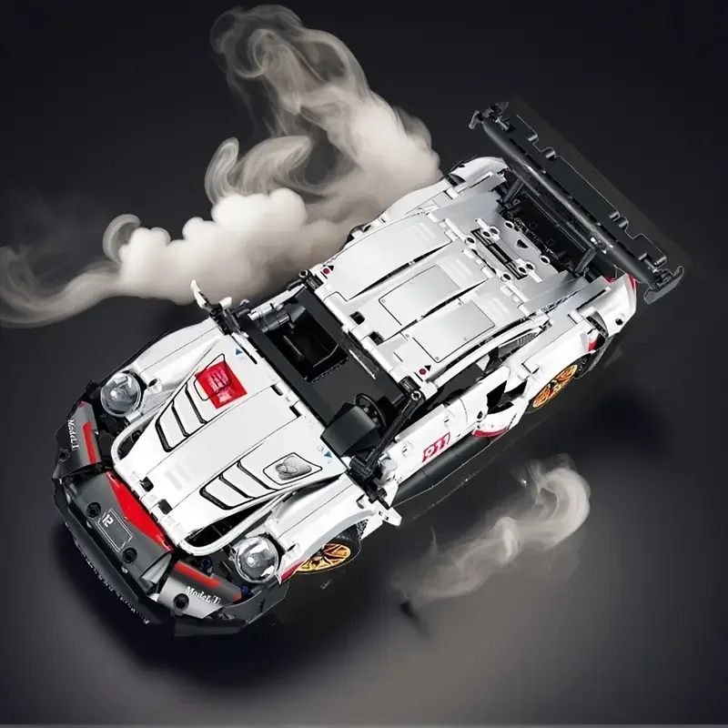 مجموعة ألغاز ثلاثية الأبعاد لسيارة السباق البيضاء مكونة من 125 قطعة - مجموعة بناء نماذج رائعة يمكنك صنعها بنفسك، مناسبة لهدايا أعياد الميلاد والعطلات #3