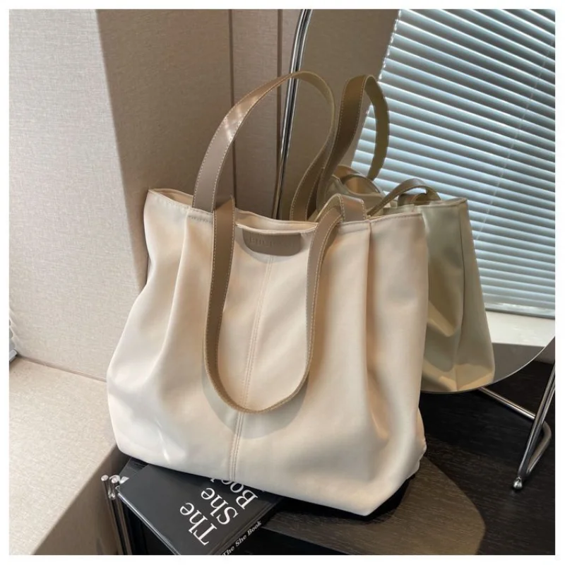 2024 New Spring and Autumn Leisure Large Capacity College Students Class Simple Fashion One-shoulder All-in-one Canvas Tote Bag