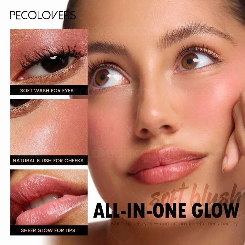 1PC Round Jar of Clear Powder Blusher, Brighten The Face, Waterproof and Durable, Multi Color Powder Blusher Choice