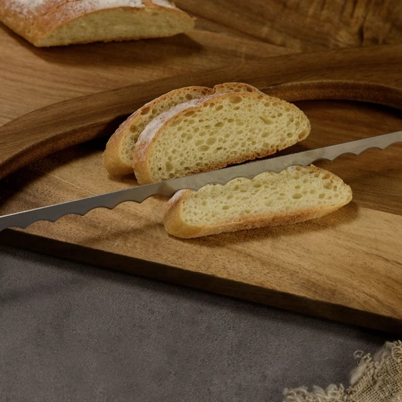 【Popular】Bread Saw Sandwich Slicer Toast Saw Anti-Bending Wooden Bread Cutter For Homemade Bread
