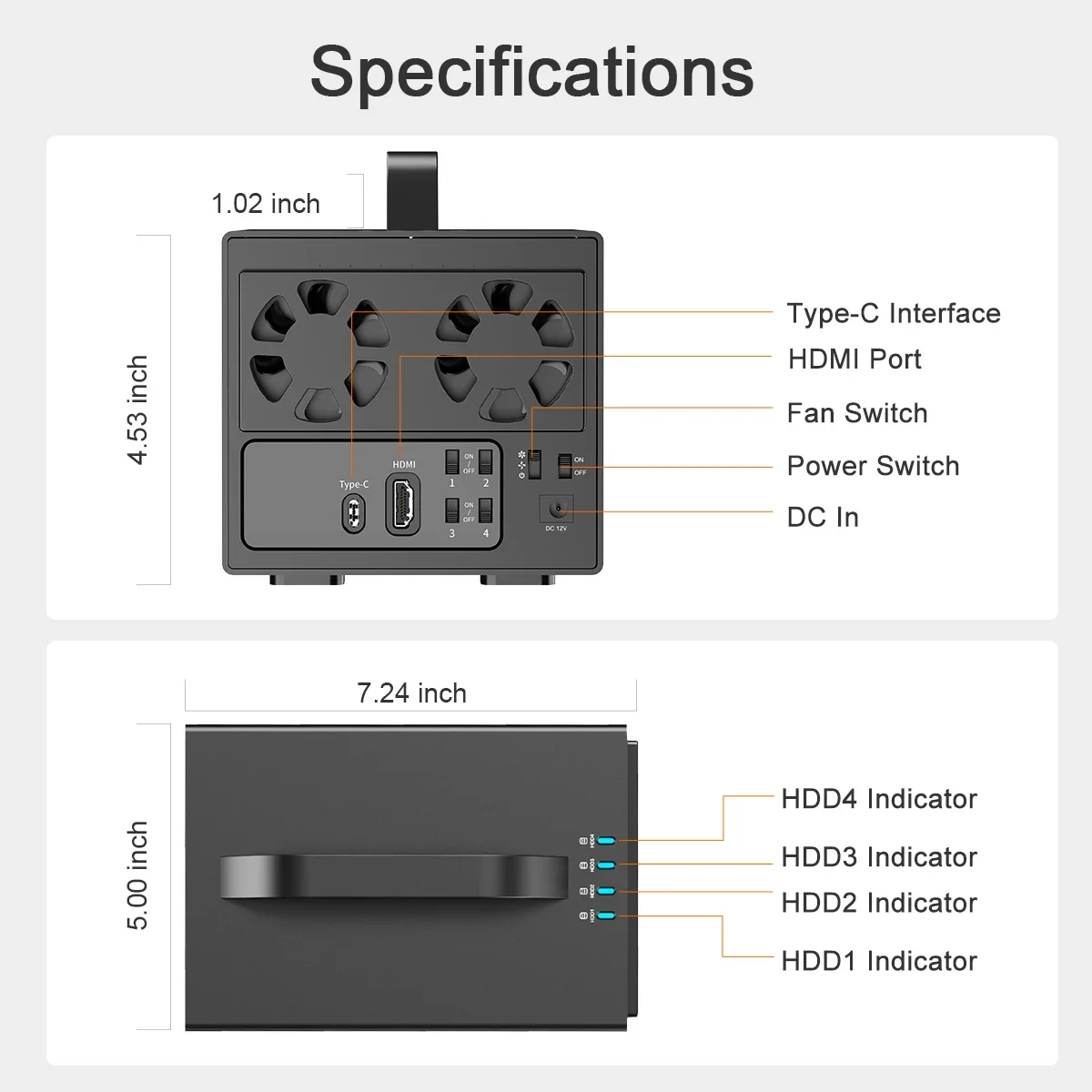 Imagem -03 - Maiwo-gabinete de Disco Rígido com Porta de Alta Definição Docking Station de Expansão Alumínio Bays 3.5 Sata Hdd Ssd Hdmi 4k