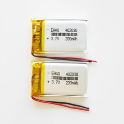 3.7V 200mAh 402030 litowo-polimerowa LiPo akumulator do Mp3 GPS inteligentny zegarek z kamerą głośnik Bluetooth rejestrator słuchawkowy