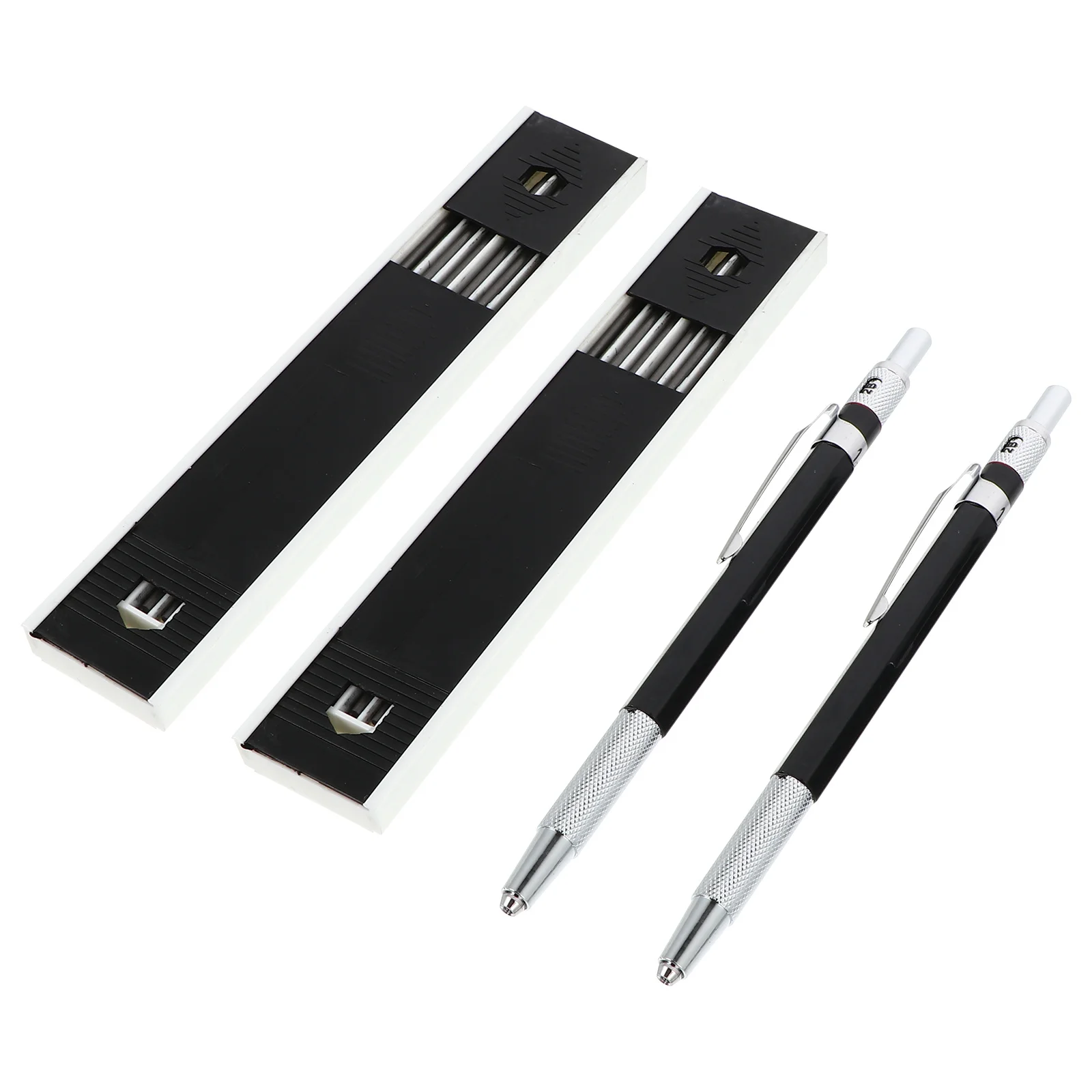

2 set Carpenter Pencil Refillable Mechanical Pencil For Woodworking Metal Glass Marking Lead Pencils Draft Drawing Instruments