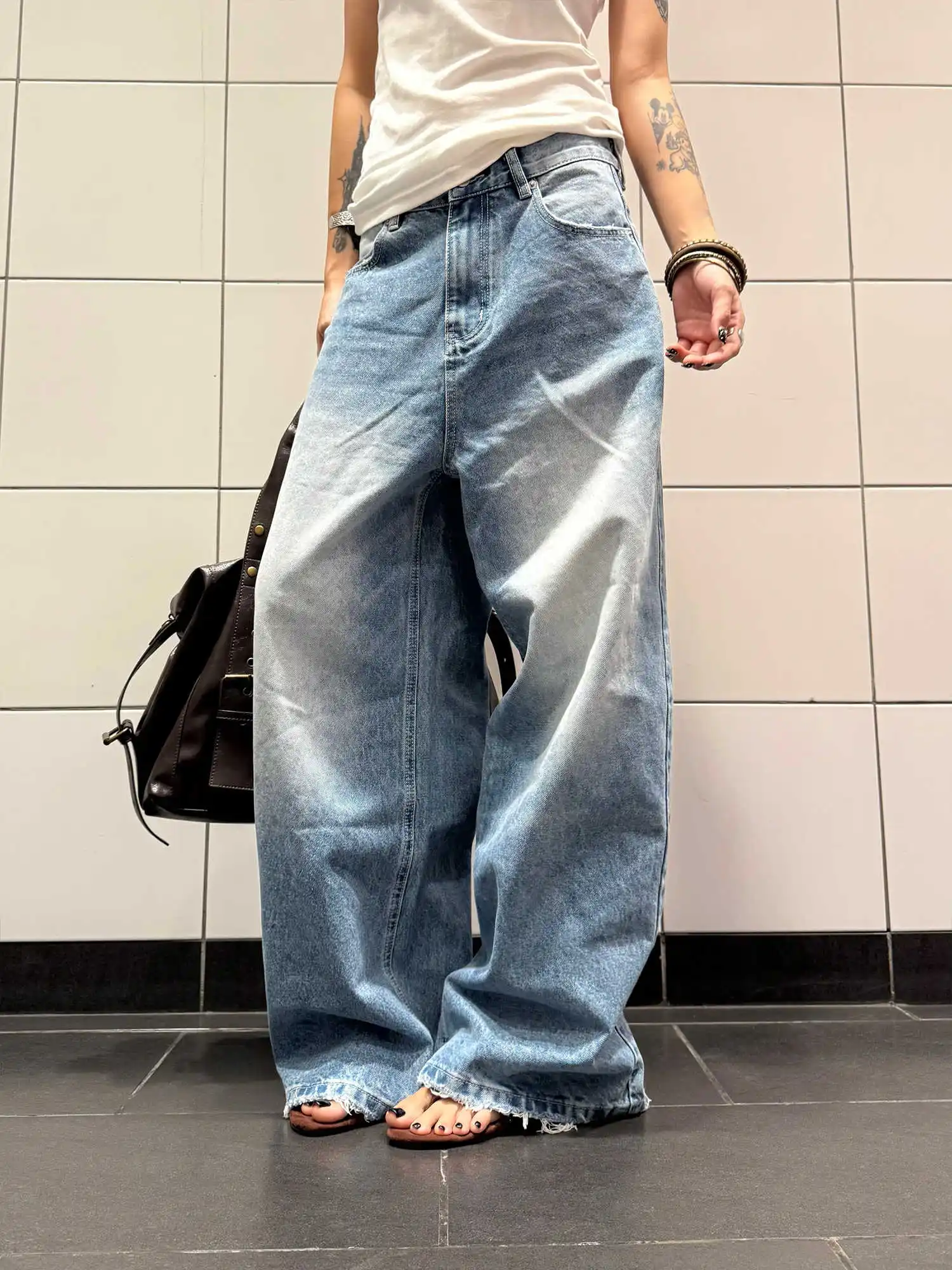 

Women's Dark Blue Y2k Flare Jeans Harajuku Vintage Baggy Boyfriend Denim Trouser Japanese 2000s Style Jacquard Jeans Pants 2025