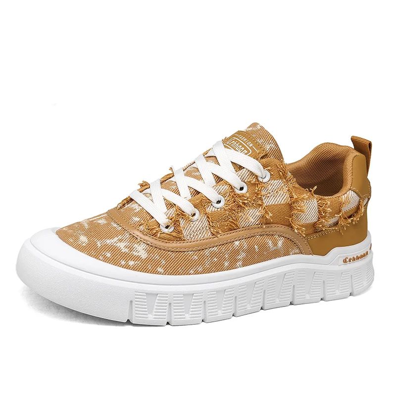 

Мужская новинка 2025 года, нескользящая спортивная обувь на плоской подошве для отдыха, парусиновая обувь, повседневная обувь для бега, весенне-осенняя дышащая мужская обувь