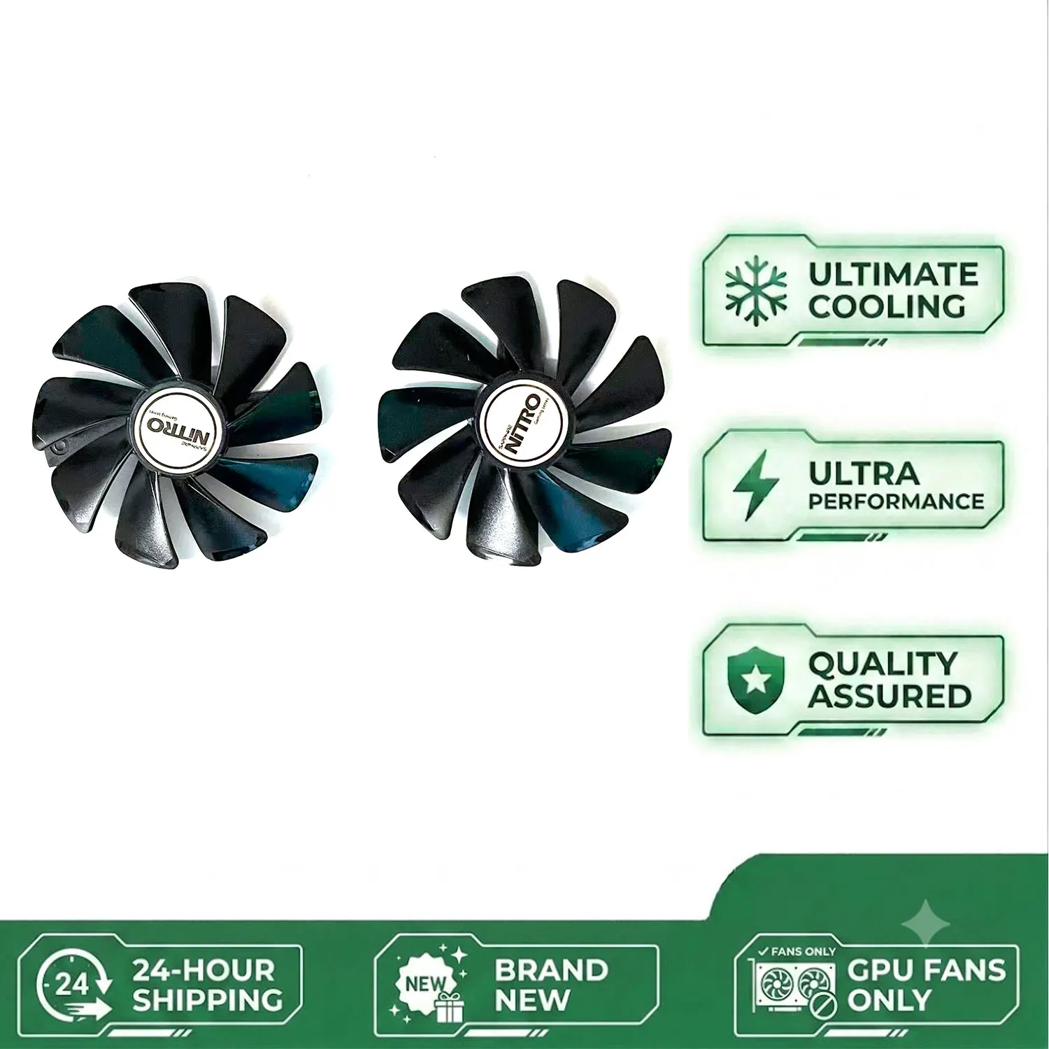 NEW Dual Ball Fan for Sapphire Radeon RX 470 480 580 570 Graphics Card 95MM 4PIN CF1015H12D