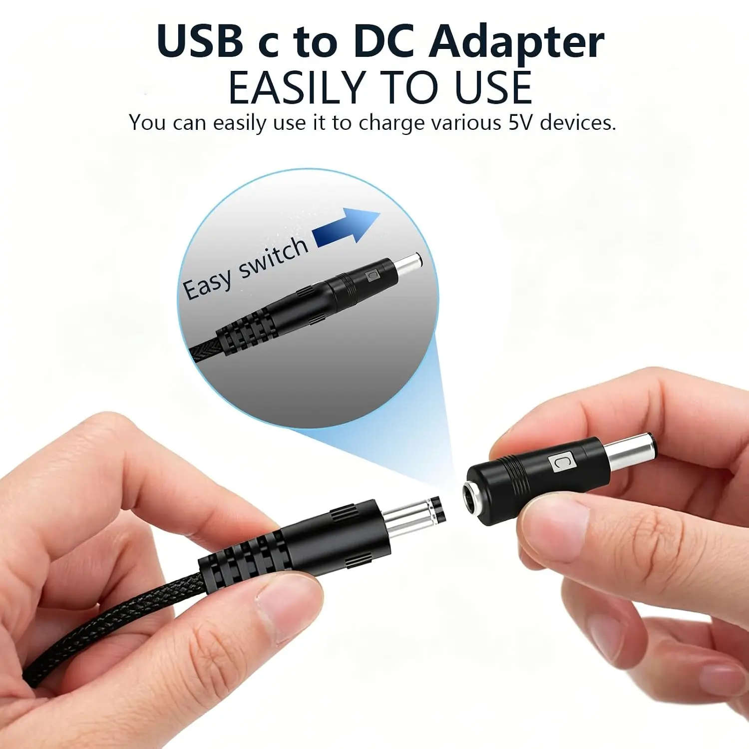 USB C to DC Power Boost Cable Type C To DC Fast Charging 5V To 12V Boost Converter Cable Adapter For Wireless Router TV BOX