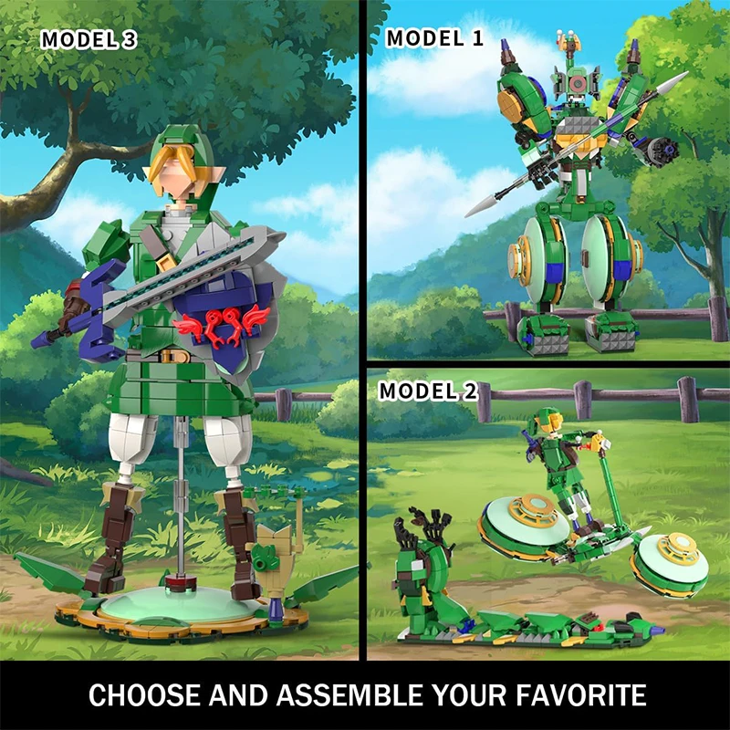 3in1 Anime Cerdan Legend Figure Action Figure Master Sword Doll Building Blocks Desktop Ornament Collection Sets For Child Gifts