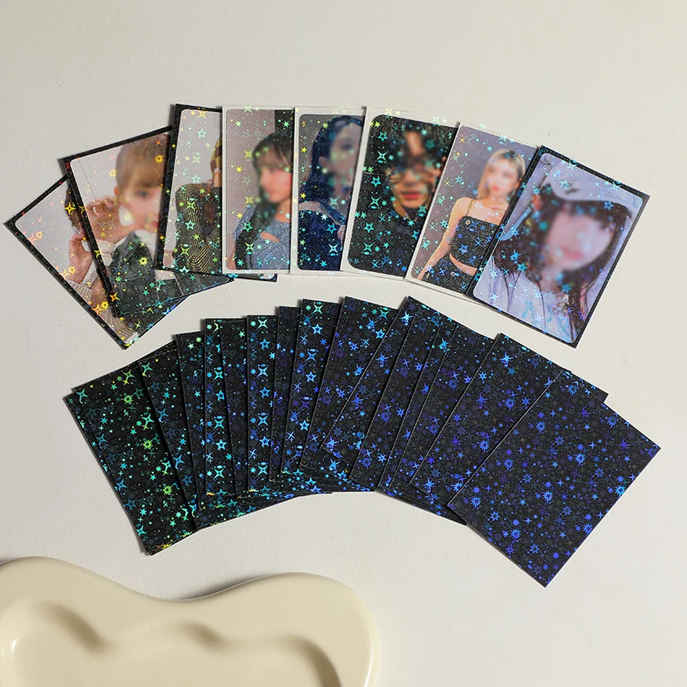 20Pcs/Pack InsCard Sleeves Glittery Star InsToploader Card Photocard Sleeves Idol Photo Cards Protective Storage Case