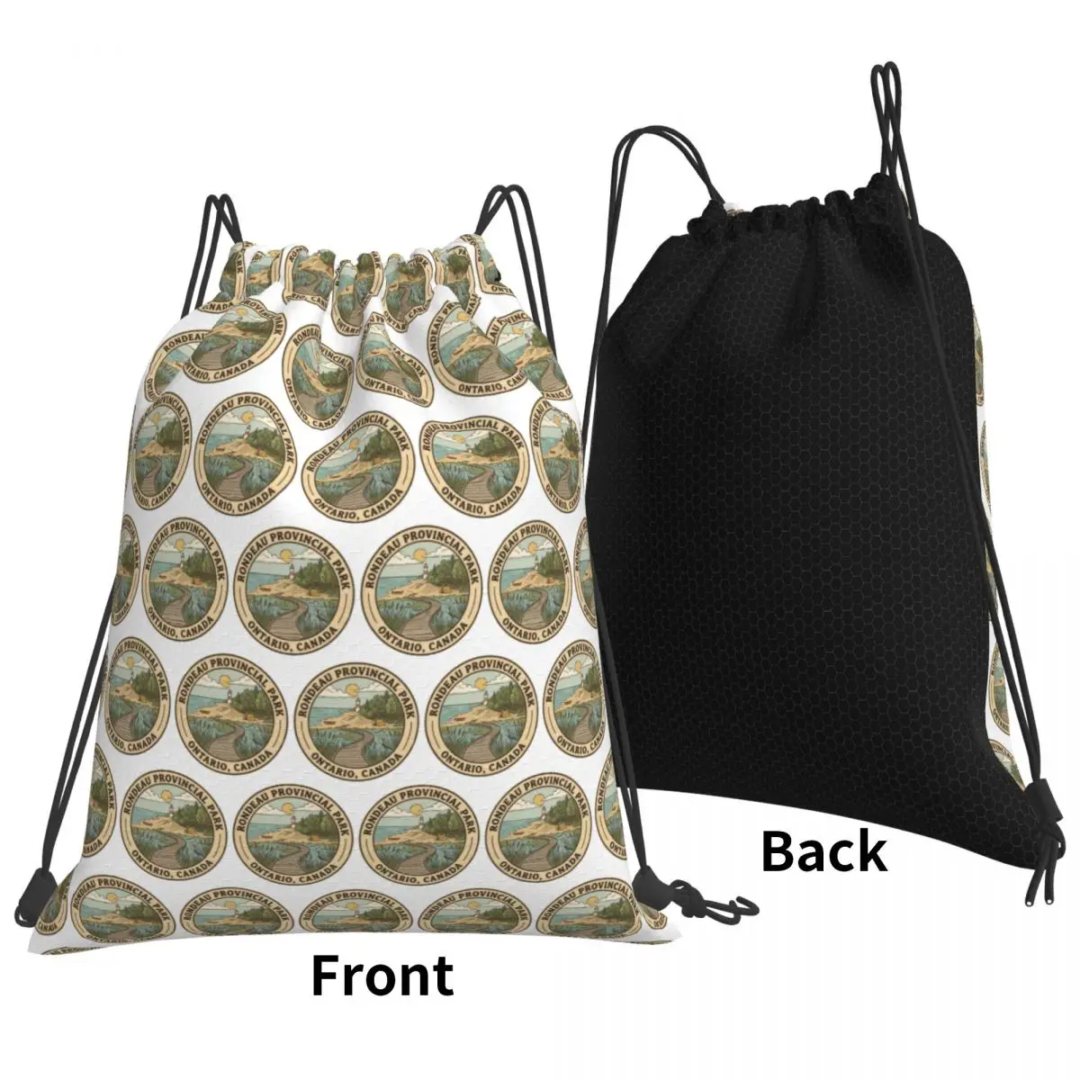 Rondeau Provincial Park Canada Backpacks Multi-function Drawstring Bundle Pocket Storage Bag Book Bags for Travel School