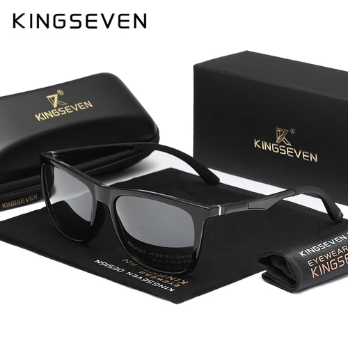 Imagen 1 del producto KINGSEVEN-gafas de sol clásicas para hombre y mujer, lentes UV400 polarizadas para exteriores, ultraligeras, antideslumbrantes, rectangulares
