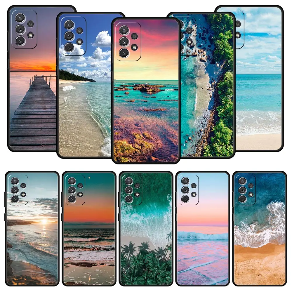 Funda de teléfono Sea blue Sky beach para Samsung Galaxy A13 A51 A71 A41 A31 A21S A11 A01 A03S A12 A32 A52 A22 A23 A33 A53 A73 5G