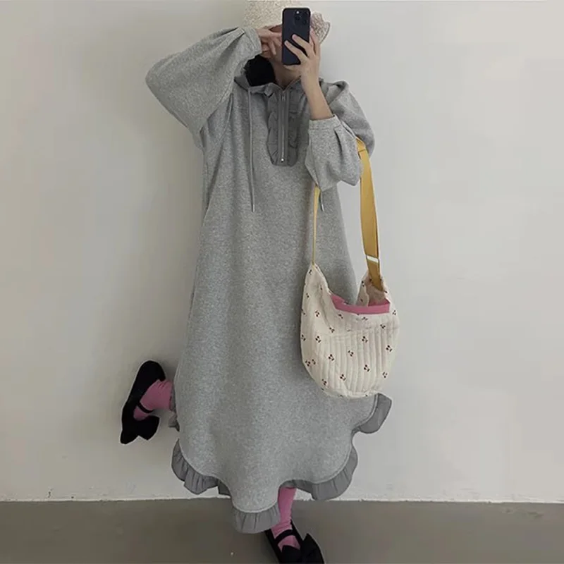 قبعة ريترو مقسمة بقلنسوة Dr Women فضفاضة Sle طويلة Sve ملابس يومية النسخة الكورية خريف جديد أنيق دكتور مع الخشب... #5