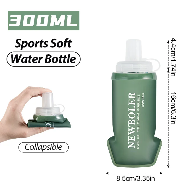 NEWBOLER TPU Outdoor Sport Klappbare Weiche Flasche Trinken Tragbare Wasserflasche für Laufen Camping Wandern Fahrrad Fitness Wasserbeutel