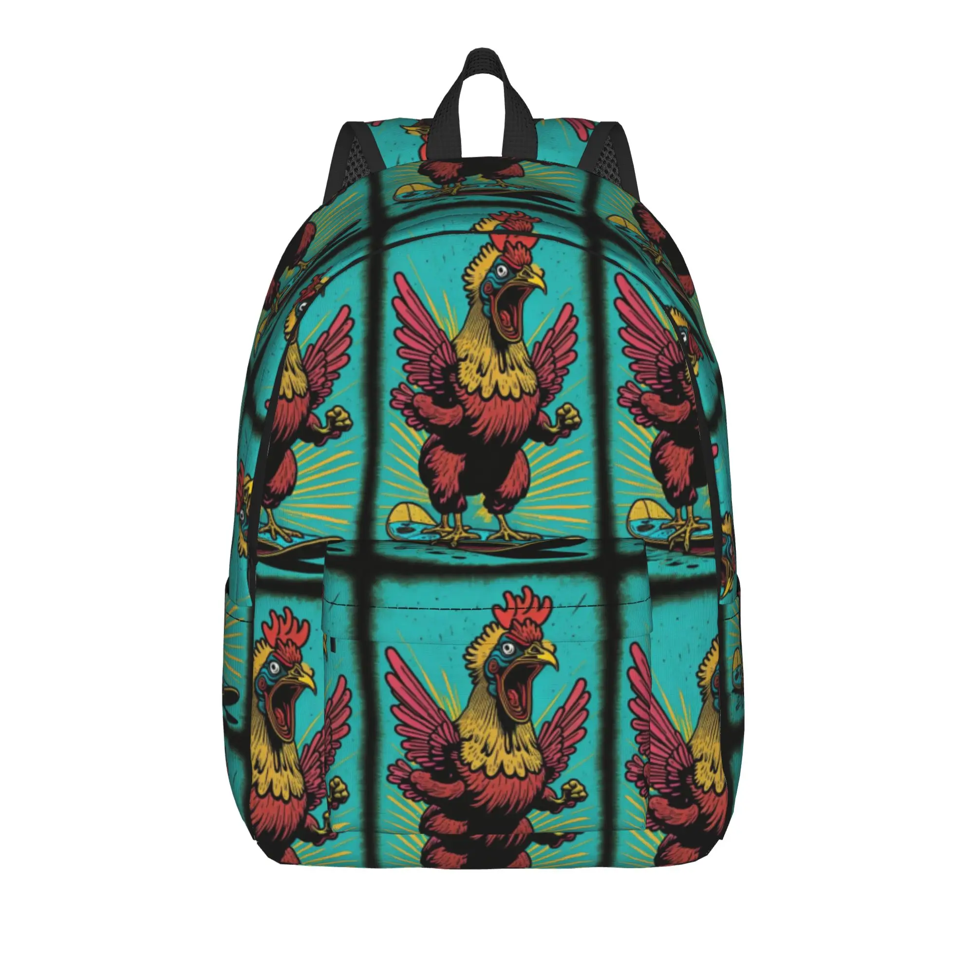Skate Rooster Cartoon Backpack  Funny Backpacks Women Travel Large School Bags Designer Rucksack