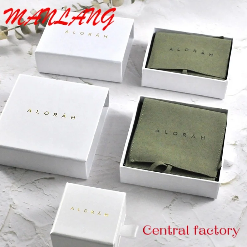 Custom  Custom Logo Printed Jewellery Packaging Boxes Jewelry White Drawer Paper Box Gift Sliding Jewelry Packaging Box