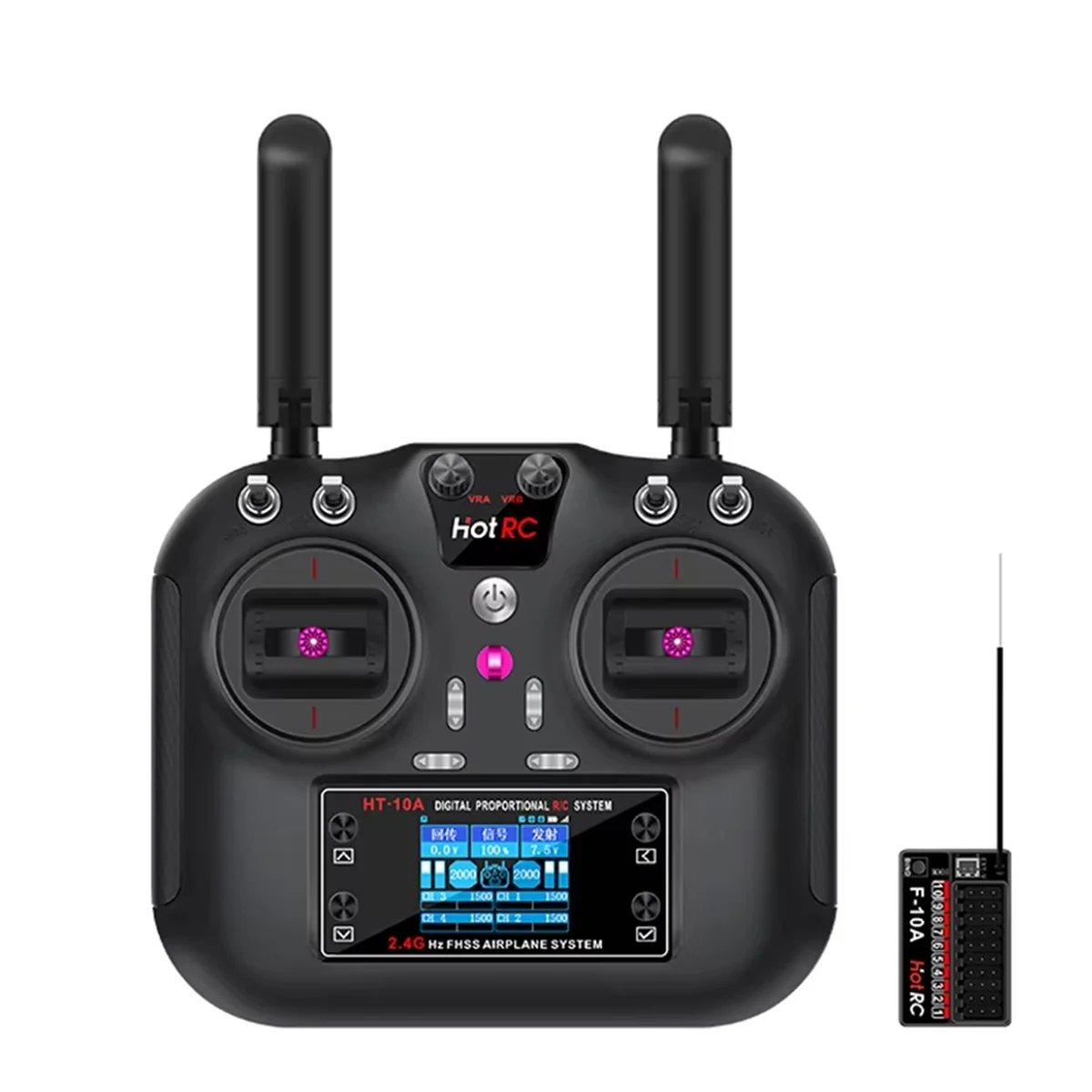 A17I HT-10A RC 항공기 차량 보트 드론 액세서리 부품 B 용 F10A 수신기가있는 2.4Ghz 10CH 리모콘