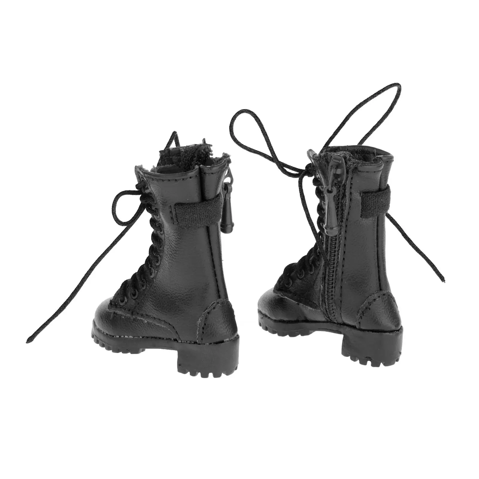 

Handmade 1/6 Zipper Leather Boots Shoes for Female Action Figure Hollow Boots Accessories Parts