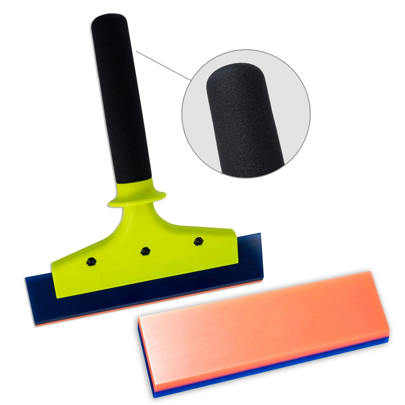 FOSHIO 5/8 Inch Wide Glass Cleaning Squeegee With Dual-Hardness Rubber Blade Car Wash Window Tinting Tool Water Removal Scraper