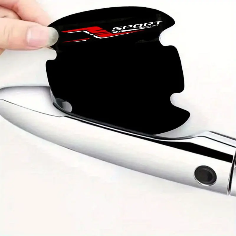 

8Pcs/Set Dynamic Race Graphic Door Handle & Cup Stickers, Durable Scratch Resistant Car Decals