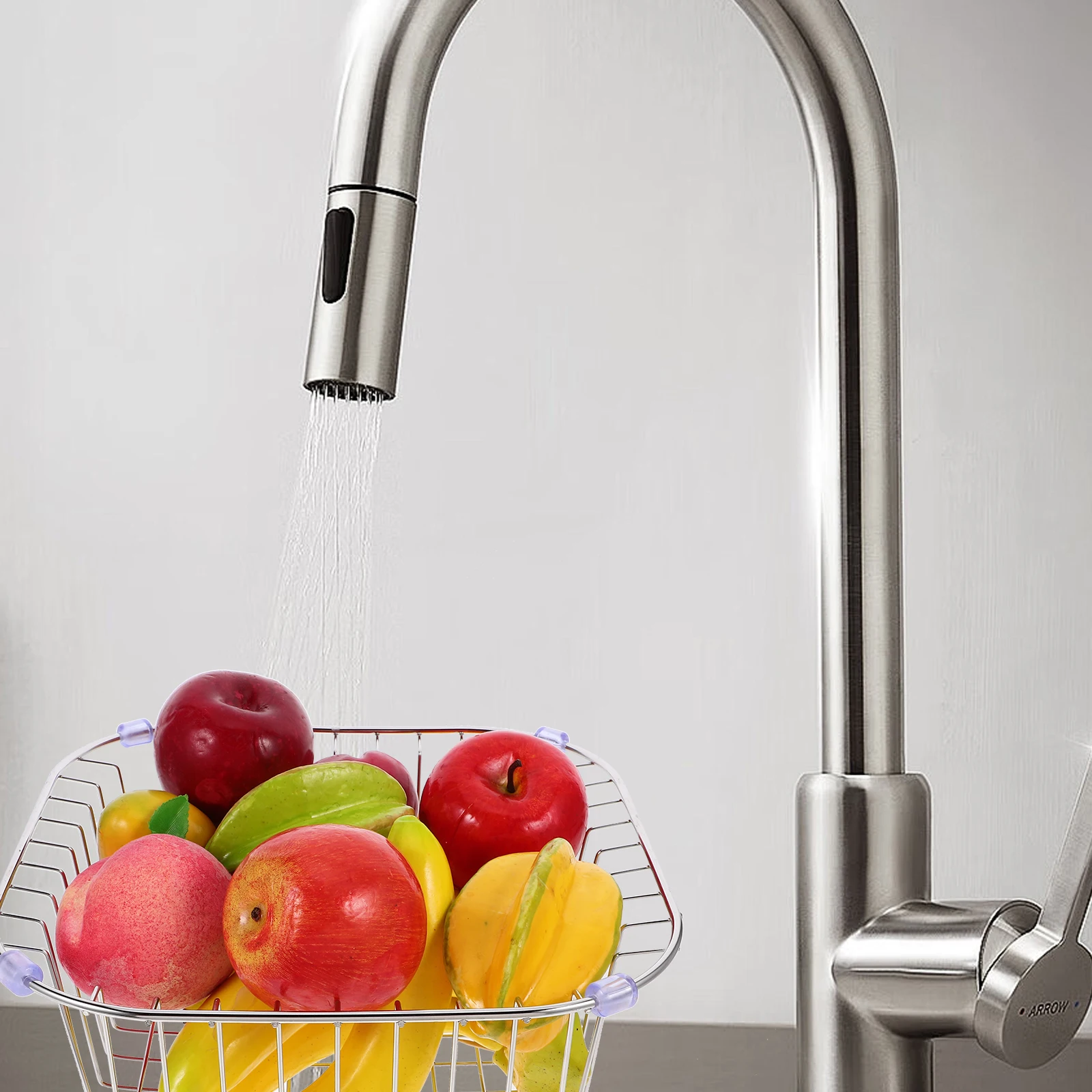 

Stainless Steel Drain Basket 304 Kitchen Vegetable Fruit Storage Large Capacity Filter Water Sink Drying Rack Metal Bowl